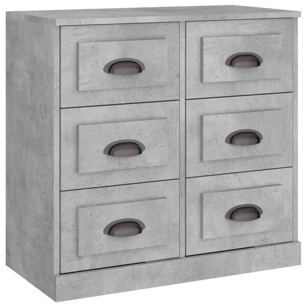 vidaXL Sideboard Concrete Gray Engineered Wood Small Sideboard