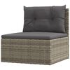 vidaXL Garden Lounge Set Gray PE rattan, powder-coated steel Medium