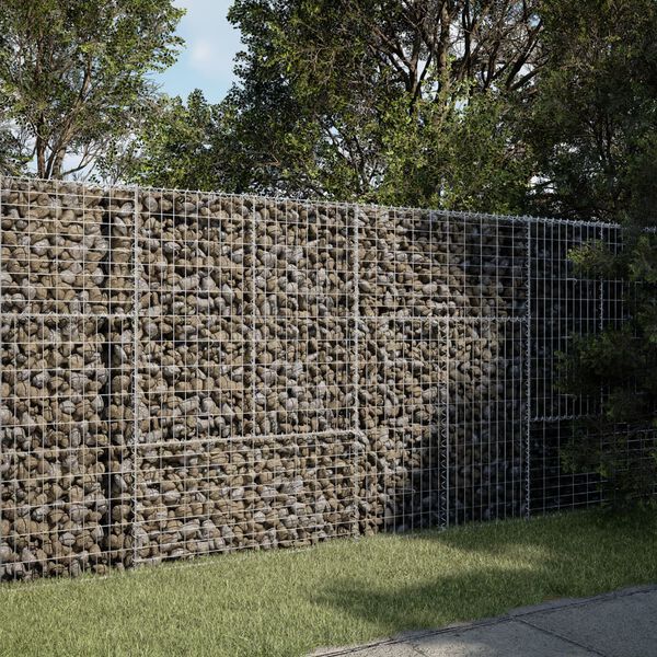 vidaXL Gabion Basket Silver Galvanized Iron Extra Large