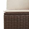 vidaXL Garden Sofa Set Brown, Cream white PE rattan Large