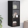 vidaXL Wall Cabinet Black Engineered wood, glass Medium Wall Cabinet