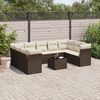 vidaXL Garden Sofa Set Brown, Cream White
