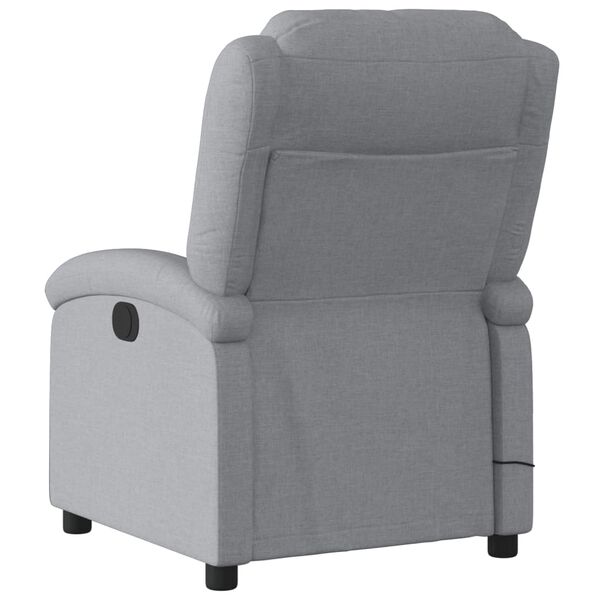 vidaXL Massage Recliner Chair Light Grey Polyester, Metal, Plywood