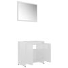 vidaXL Bathroom Furniture Set High gloss white Engineered Wood Standard