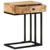 vidaXL Side Table Natural Solid mango wood with powder-coated steel Medium