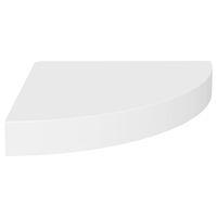 vidaXL Floating Corner Shelf White 9.8"x9.8"x1.5" MDF