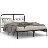 vidaXL Bed Frame Black Steel King Bed Frame Rectangular Traditional