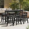 vidaXL Garden Bar Set 6 pcs Black HDPE
