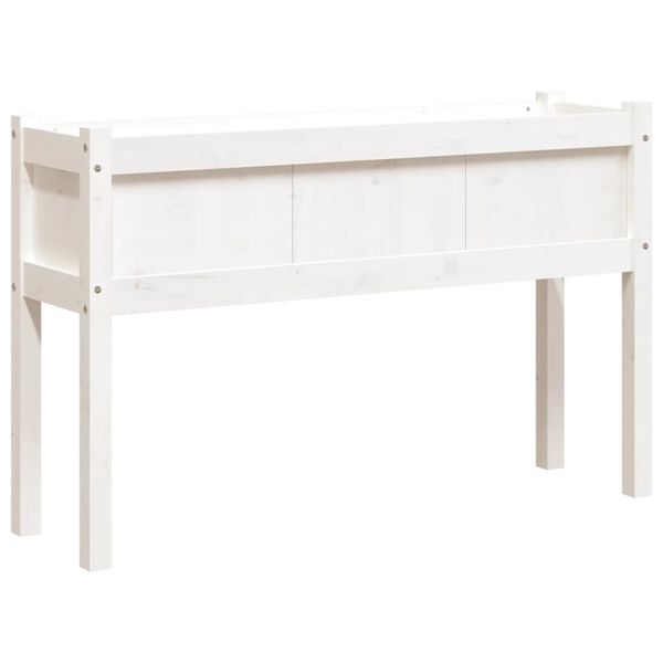 vidaXL Garden Planter Set of 2 White Solid pine wood Extra Long