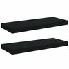 vidaXL Wall Shelf Set of 2 Black Honeycomb MDF, metal Medium