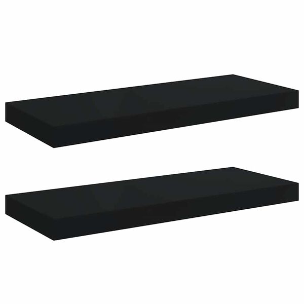 vidaXL Wall Shelf Set of 2 Black Honeycomb MDF, metal Medium
