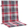 vidaXL Patio Lowback Chair Cushions 4 pcs Red Check Pattern 39.4x19.7x1.2" Oxford Fabric