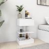 vidaXL Bedside Cabinet High gloss white Engineered wood
