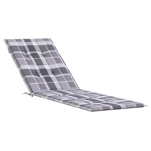 vidaXL Deck Chair Cushion Gray check Oxford fabric (100% polyester)