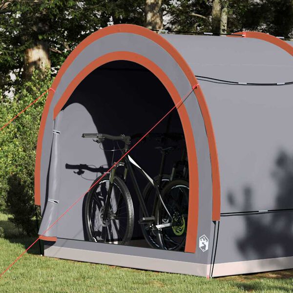 vidaXL Bike Storage Tent with Roof Grey and Orange 256 x 222 x 182 cm