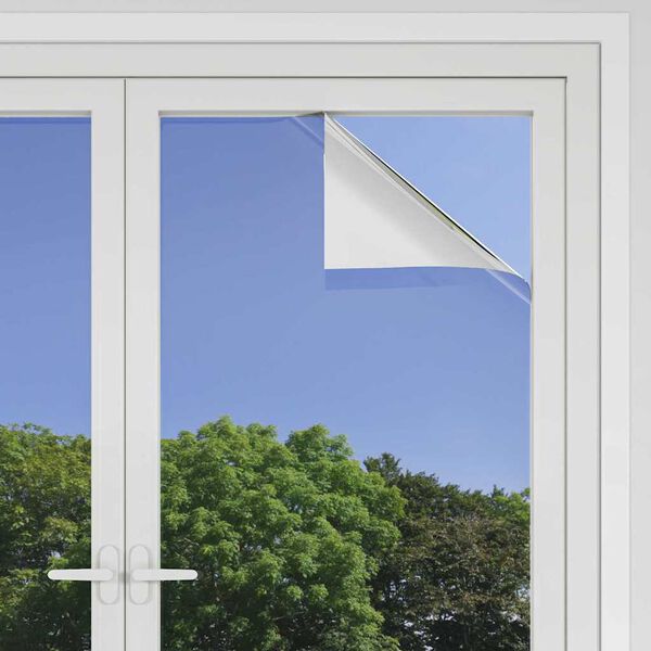 vidaXL Solar Film Silver PVC 35.4 x 787.4 in UV-resistant materials
