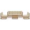 vidaXL Garden Lounge Set Honey brown, Cream