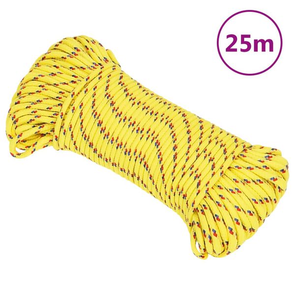 vidaXL Boat Rope Yellow 0.20 " 82.0 ' Polypropylene