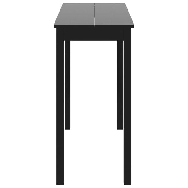 vidaXL Kitchen Table Black MDF, Pine Wood 45.3 x 21.7 x 42.1 in