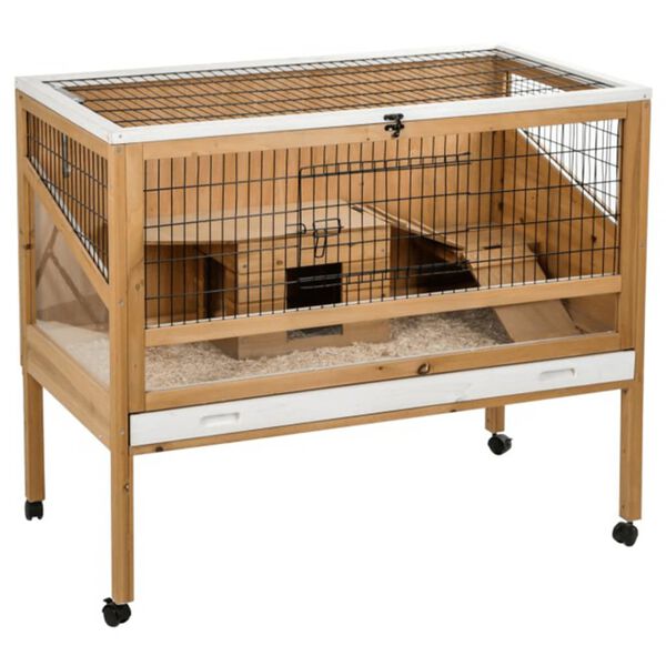 Kerbl Rabbit Hutch Brown Solid wood 45.3 x 23.6 x 36.4 in Rollable