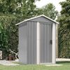 vidaXL Garden Shed Grey Galvanized Steel 49.6 x 38.4 x 69.7 in