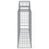 vidaXL Gabion Basket Set of 5 Silver Galvanized Iron