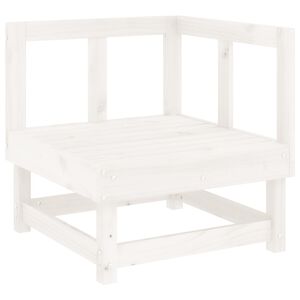 vidaXL Garden Corner Sofa White Solid Pine Wood Large Modular