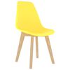 vidaXL Dining Chair Set of 4 Yellow Polypropylene, Beechwood Standard