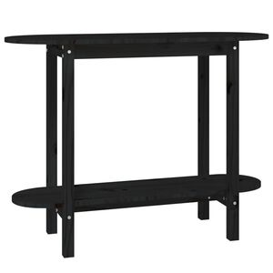 vidaXL Console Table Black Solid pine wood Console Table Rectangular