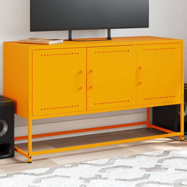 vidaXL TV Cabinet Mustard Yellow Steel 39.6 x 15.4 x 23.8 in TV Cabinet