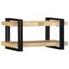 vidaXL Wall Shelf Natural Wood Mango Wood, Iron Medium Wall Shelf