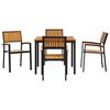 vidaXL Garden Dining Set 5 pcs Black and brown