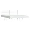 vidaXL Bed Frame White Steel Double Bed Bed Frame Rectangular