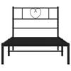 vidaXL Bed Frame Black Powder-Coated Steel Twin Bed Frame Rectangular