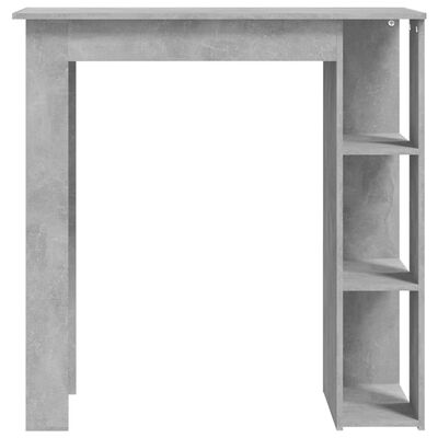 vidaXL Bar Table with Shelf Concrete Gray 40.2"x19.7"x40.7" Engineered Wood