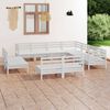 vidaXL Garden Lounge Set White Solid pine wood Medium Modular