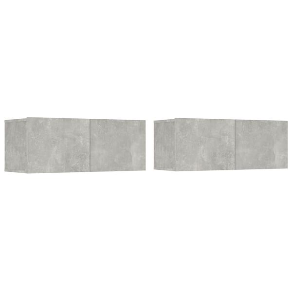 vidaXL TV Cabinet Set of 2 Concrete gray Engineered wood Medium