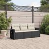 vidaXL Garden Sofa Set Black and Cream White