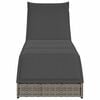 vidaXL Folding Sun Lounger Grey PE rattan, powder-coated steel Standard