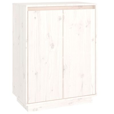 vidaXL Shoe Cabinet White 23.6"x13.8"x31.5" Solid Wood Pine