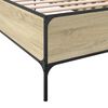 vidaXL Bed Frame Sonoma Oak Engineered Wood, Metal Small Single Durable