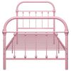vidaXL Bed Frame Pink Metal 39.4 x 78.7 in Durable Bed Frame