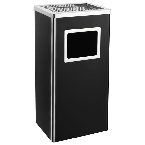 vidaXL Ashtray Dustbin Hotel 11.9 gal Steel Black