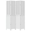 vidaXL Room Divider 4 Panels White Solid Wood Paulownia