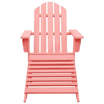 vidaXL Patio Adirondack Chair with Ottoman Solid Fir Wood Pink