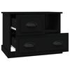 vidaXL Bedside Cabinet Black Engineered wood 23.6 x 15.4 x 17.7 in