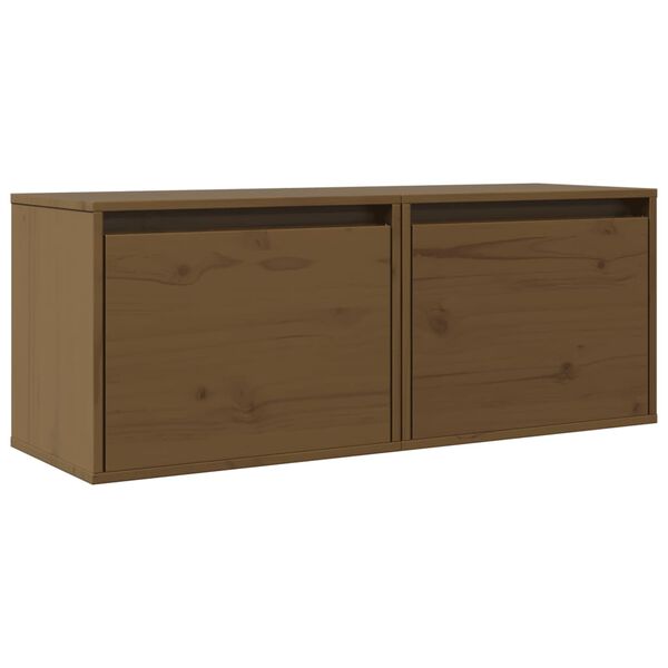 vidaXL Wall Cabinet Set of 2 Honey brown Solid pinewood