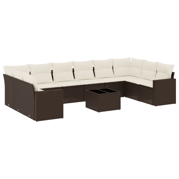 vidaXL Garden Sofa Set Brown