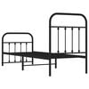 vidaXL Bed Frame Black Powder-Coated Steel Small Single Bed Frame