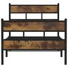 vidaXL Bed Frame Black, Smoked Oak Iron, Engineered Wood Single